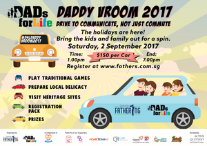 Things to do this Weekend: Dads for Life -Daddy Vroom 2017