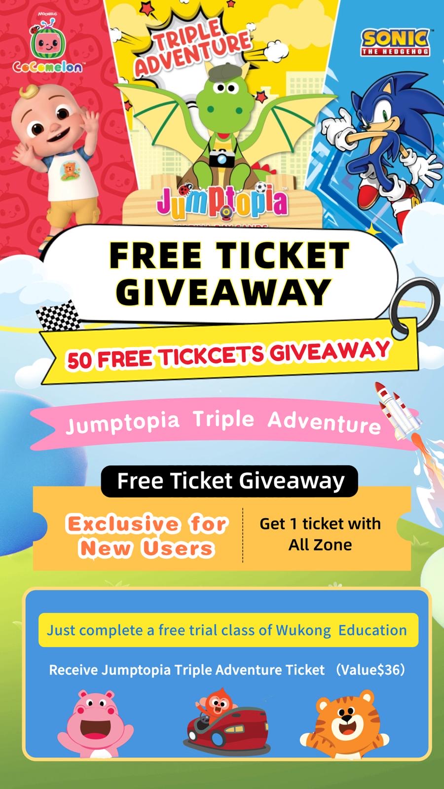 [FREE TRIAL + FREE JUMPTOPIA TRIPLE ADVENTURE TICKET] WuKong: Online Chinese, English or Math Class (3 Years Old & Above)