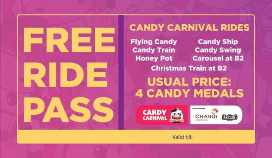 Free Ride Pass - Candy Carnival Rides at Changi Airport