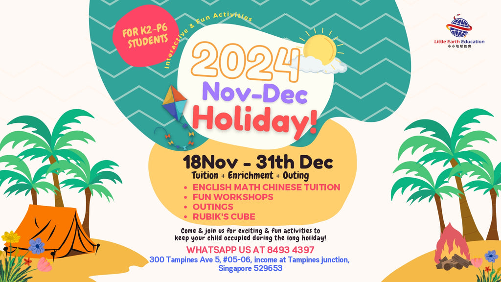 November & December Holiday Programme: Tuition + Fun Activities (K2 - P6)